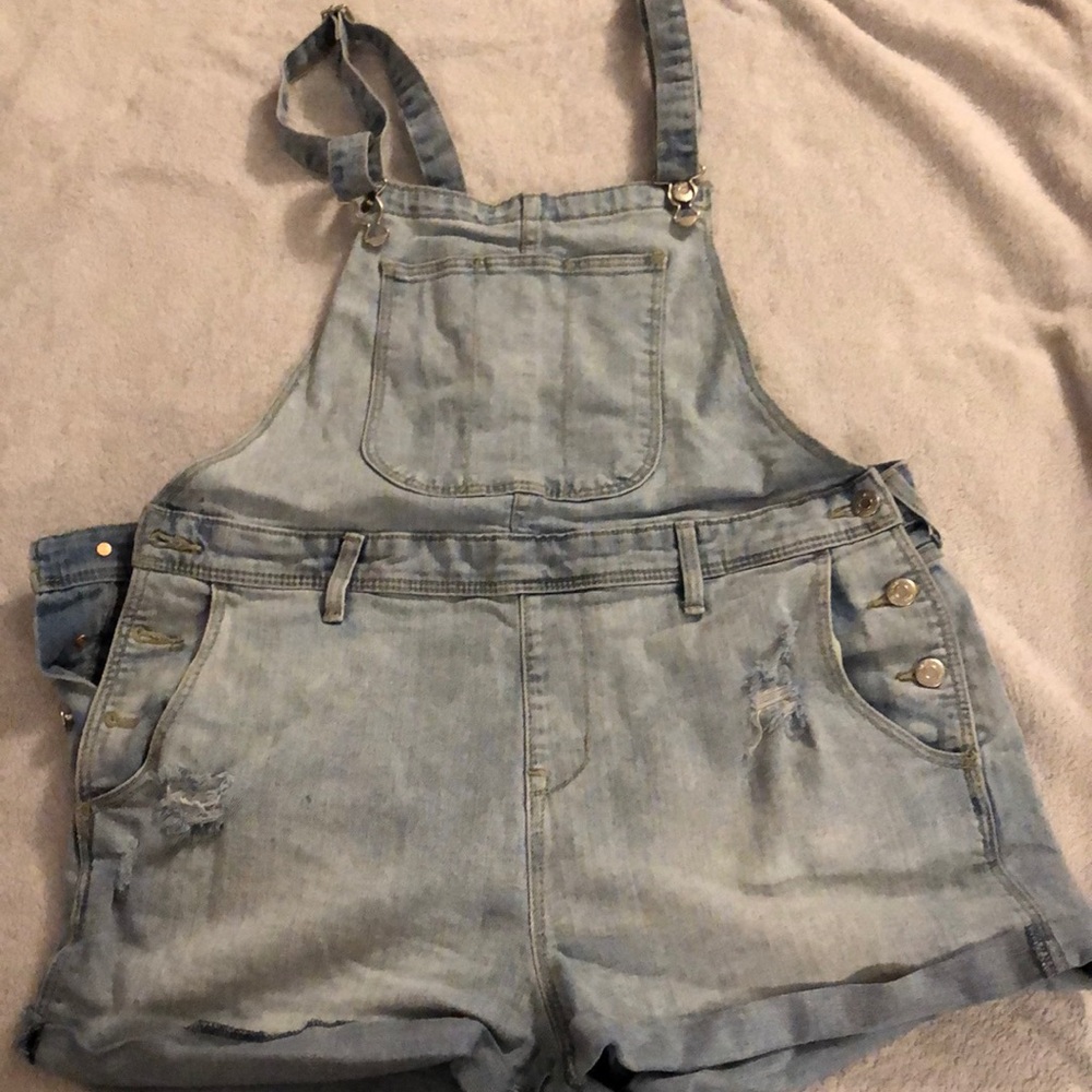 Jean short overalls